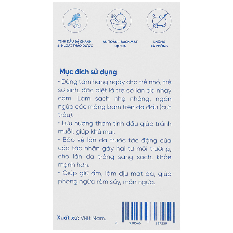 Nước tắm thảo dược Sachi hương tràm, giúp ngăn rôm sảy chai 250ml - 23